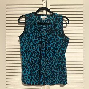 024 Calvin Klein Sleeveless Animal Print Blouse